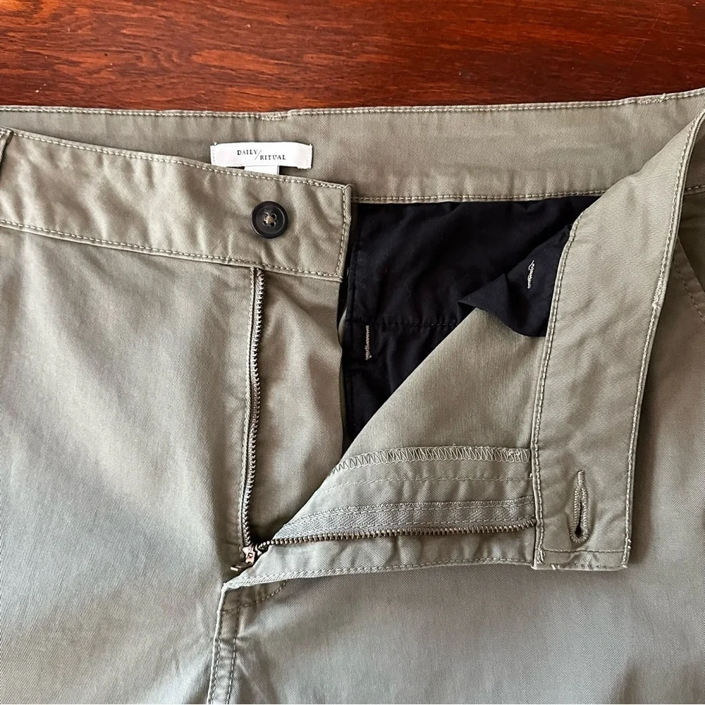 Daily Ritual Wide Leg Structured Pants Army Green 16 Like New